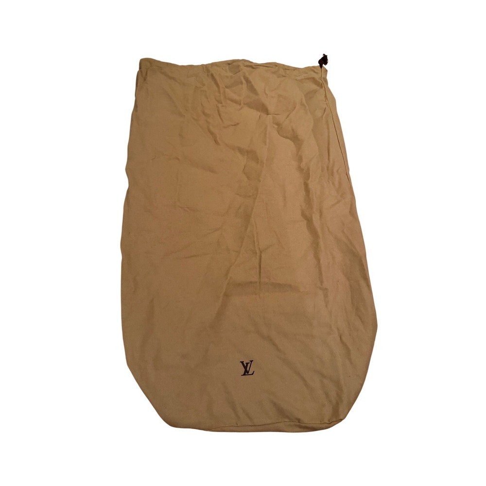 Louis‎ Vuitton Tan Flannel Drawstring Dust Bag Logo Authentic Lux Storage 32x21